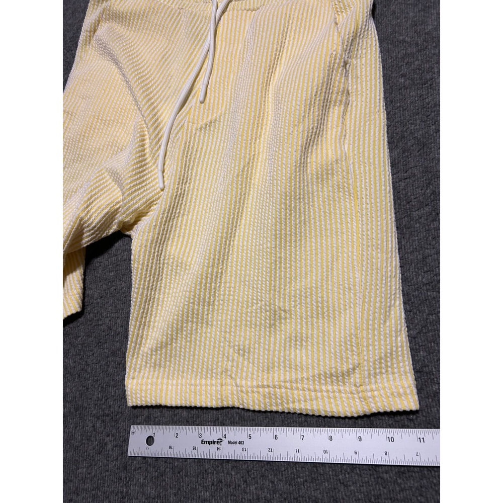 Zara textured shorts yellow mens medium casual new cotton blend - Picture 7 of 7